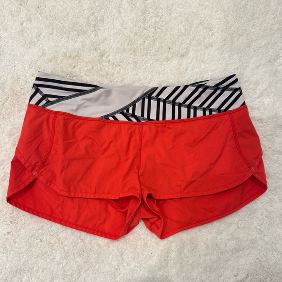 lululemon athletica Red and Black Women's Athletic Shorts - Picture 1 of 2